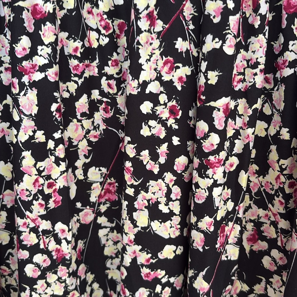 Banana Republic Poplin Cotton Tiered Floral Dress-NWT- Black/Pink- Size SMALL - Picture 6 of 12